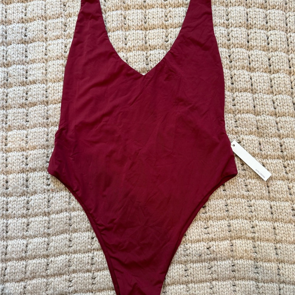 Elegant Burgundy One-Piece Swimsuit